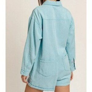 Denim Jumpsuit Overalls, Short, Medium Size, New With Tags
